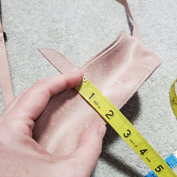 GARUGLIERI Italian Leather Belt Bag Waist Fanny Pack Purse Pastel Pink 7" x 4.5" - Picture 14 of 14